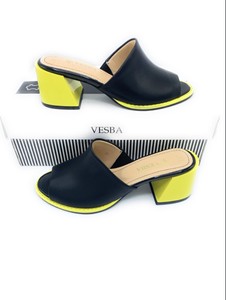 black and neon yellow heels