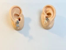 Zipper Pull Dangle Charm Earrings Silver Black Tone Jewelry Hip Hop Punk Goth