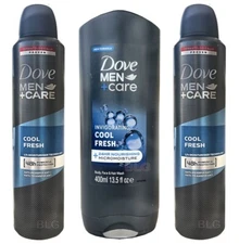 Dove Men+Care COOL FRESH Antiperspirant Deodorant & Body Wash Bundle Sale 3-Pack
