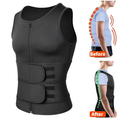 Herren Abnehmen Taille Trainer Hemd Bauchweggürtel Sauna Tanktop Weste Mieder