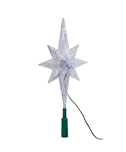 KURT ADLER 11.25" LED LIGHT COLOR CHANGING POLAR STAR CHRISTMAS TREETOP UL1827 - Picture 4 of 8