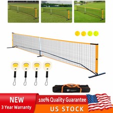 22ft Portable Pickleballs Set Backyard Park Sports Tennis Pickleball Net Paddle