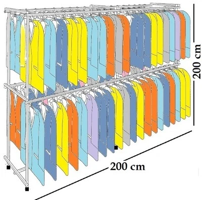 KLEIDERSTÄNDER COMPANY 200x200x60 PROFI KLEIDERSTÄNDER WARENSTÄNDER GARDEROBE REGAL FREISTEHEND ST.04.2