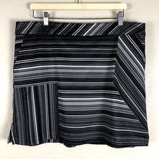 Lady Hagen Skirt Skort Womens 16 Black White Stripe Sportswear Golf Tenniscore