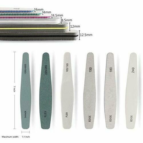 Pro doppelseitige Maniküre Nagelfeile Schmirgelbretter Puffer Glitzer Feilen 6er Pack - Bild 3 von 6