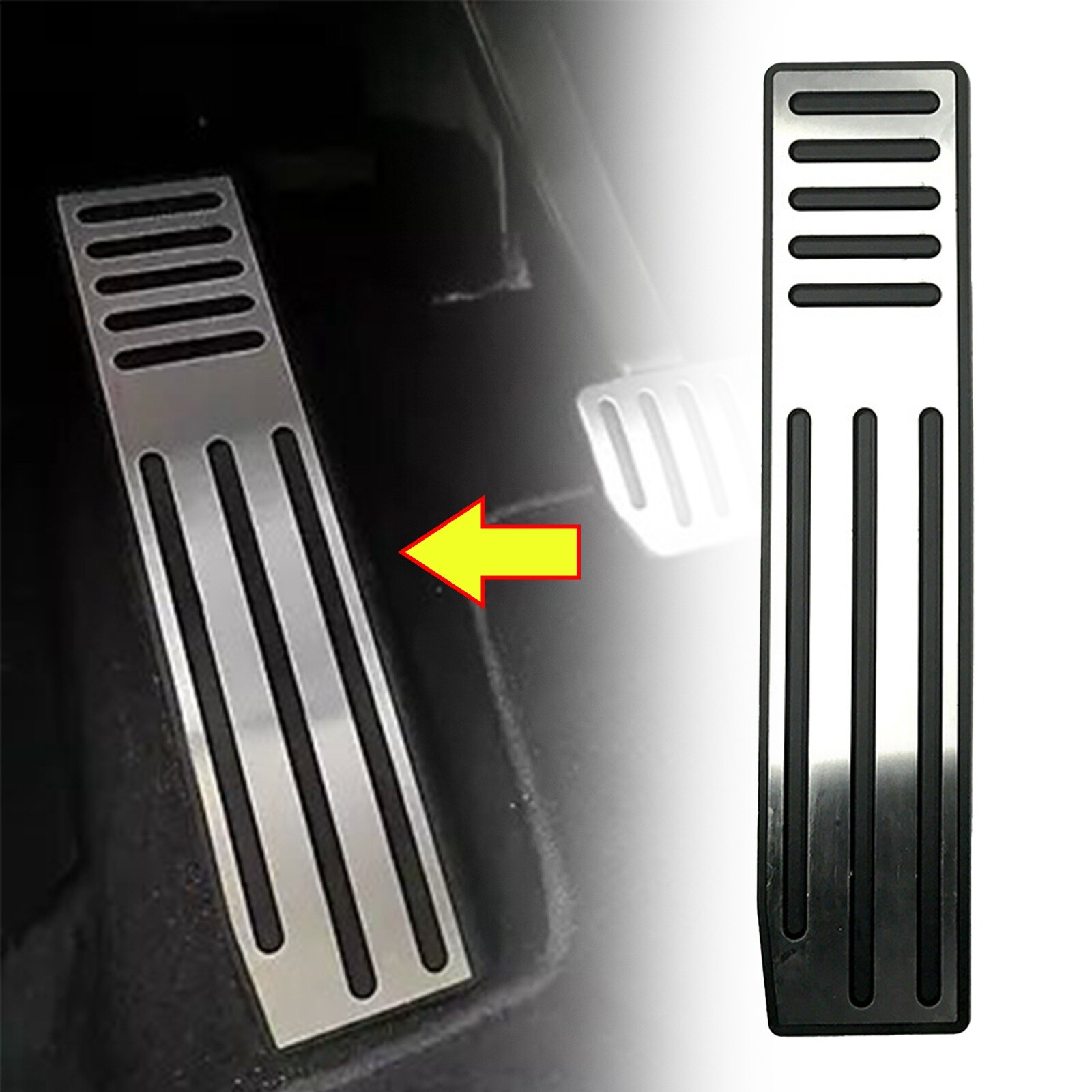 Aluminum Footrest Pad Pedal Cover Trim For Model X 2016-2023 Model S 2012-2023