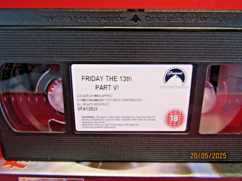 Friday the 13th Part VI Jason Lives VHS Video 1987 Tom McLoughlin Horror (E1) - Picture 5 of 8