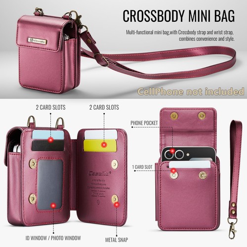 Anti-Slip Foldable Phone Bag, Secure Grip Pouch for Samsung Galaxy Z Flip 4 5 6 - Picture 9 of 17