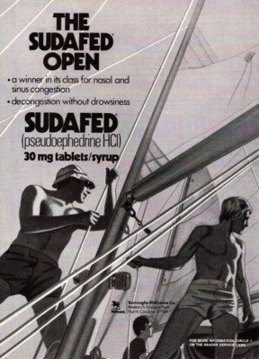 1979 PHARMACY ADVERTISING,  SUDAFED TABLETS SYRUP ADVERT, MEDICINE PRINT AD