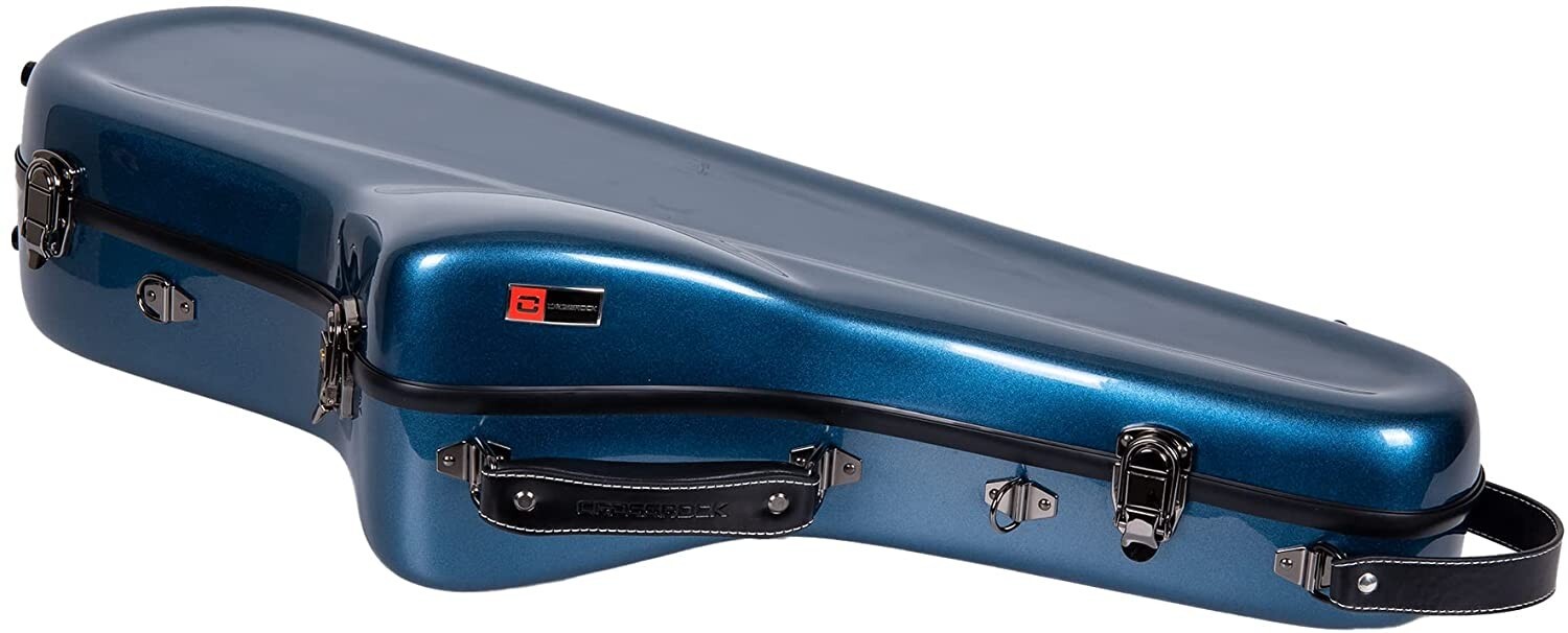 Crossrock Protect Tenor Saxophone Flight Case, Blue Fiberglass Shaped