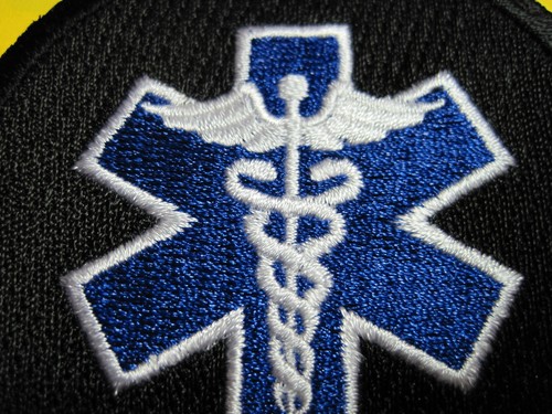 MEDICAL PATCH STAR OF LIFE FIRST RESPONDER TACTICAL BLACK PATCH CIRCLE LOOK!* - Picture 3 of 11