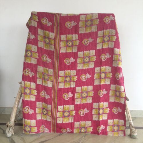 Indian Bedding Vintage Throw Bedspread Coverlet Blanket Reversible Kantha Quilt - Picture 24 of 35
