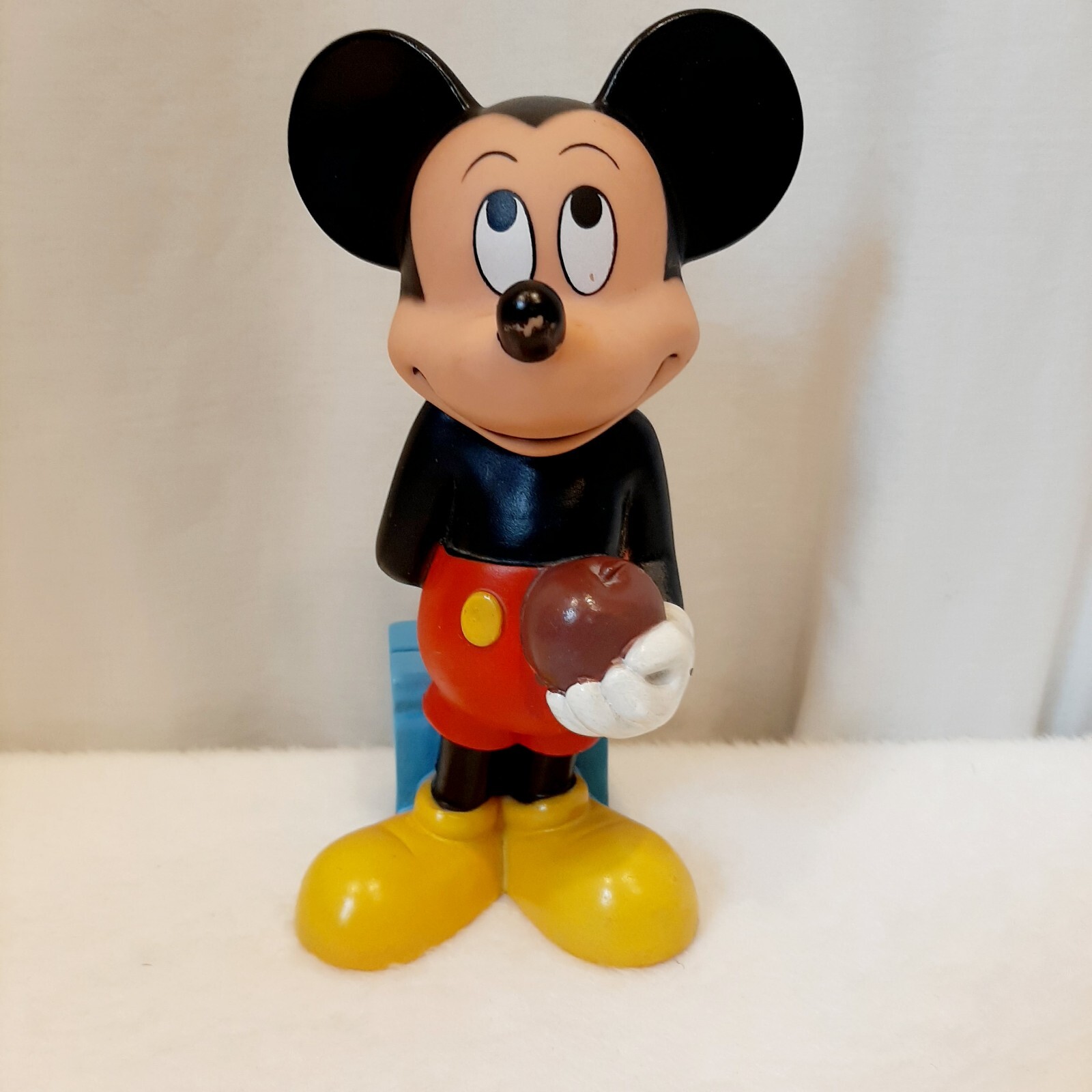 Vintage Mickey Mouse Disney Vinyl/Rubber Figure With Apple Books Squeak Toy