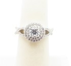 Halo Crossover Ring Size 5 New ListingSterling Silver ~4Mm Cubic Zirconia
