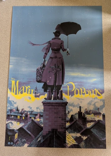Mary Poppins by Marc Aspinall Mondo Disney Art Print - Rare!