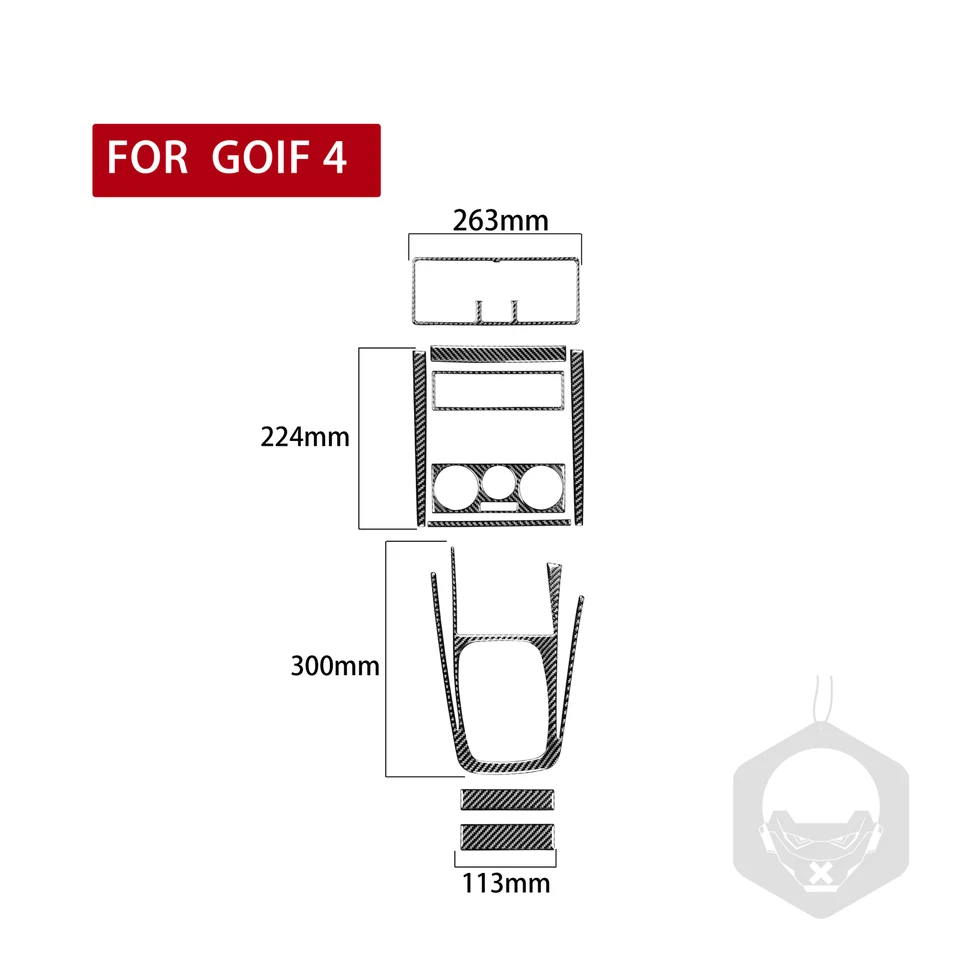 10x Cubierta de consola central interior de fibra de carbono para Volkswagen Golf 1999-04 Foto 3 de 4