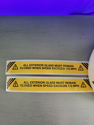 Speed Exceeds 172mph Car Sticker set