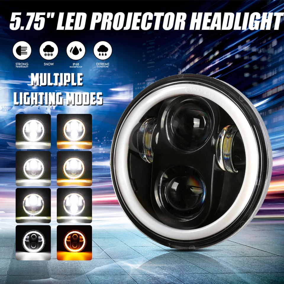 Faro LED alto/bajo DRL señal de giro para moto Honda Shadow Spirit 750 5,75" Foto 2 de 4