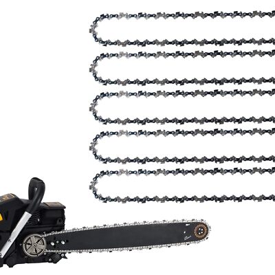 5) 18'' Chainsaw Chain 62 Drive Links .050'' Gauge 3/8'' Pitch Replacement Chain