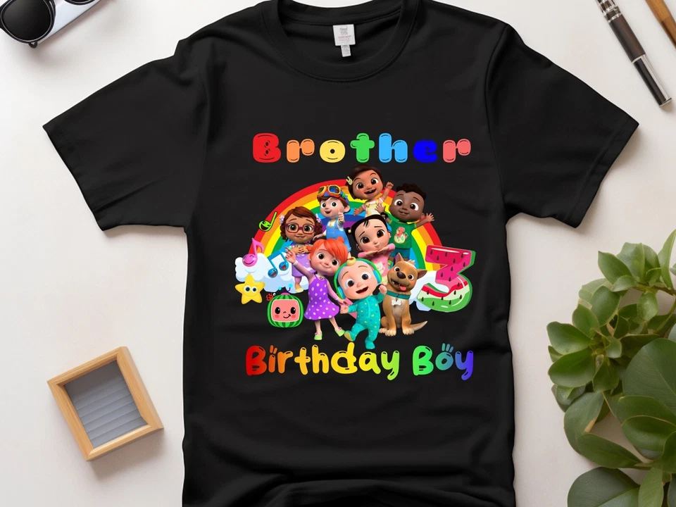 Camiseta de cumpleaños personalizada para niños, camiseta de cumpleaños para niños pequeños, Cocomelon Foto 4 de 4