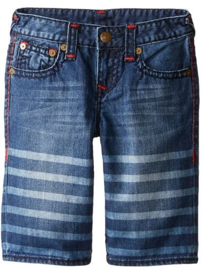 $89 NEW True Religion Brand Jeans Big Kids Boys 10-12 Geno Super T Denim Shorts - Image 2 of 4