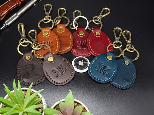 Premium Leather Keychain, Handmade Leather Case for Airtag, Personalized Gifts - 第 12/13 張圖片
