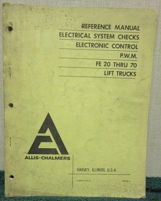 AC Elect. System Checks & Control P.W.M. FE 20-70 Lift Trucks Reference Manual