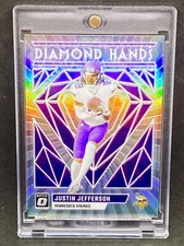 Justin Jefferson RARE DIAMOND REFRACTOR INVESTMENT CARD SSP PANINI VIKINGS MINT