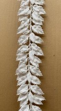 Glitter Leaf Garland, 180 cm Long White Christmas Garland