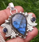 Labradorite Pendant Gemstone 925 Sterling Silver Handmade Jewelry 2.10"