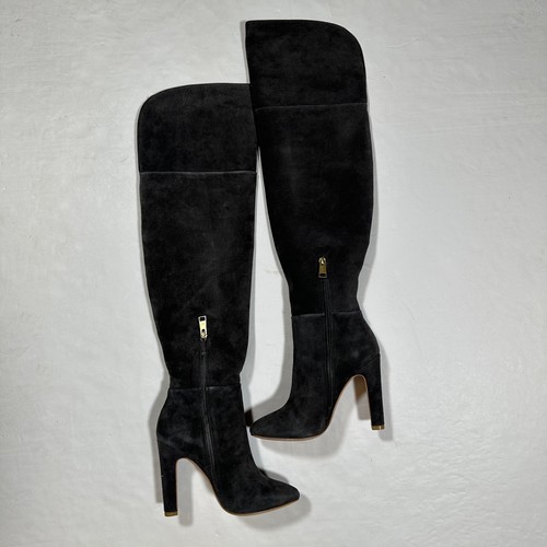 NEW Joie Bentlee Slouch Genuine Suede Leather Heel Over The Knee Boots Shoes 6 - Picture 4 of 6