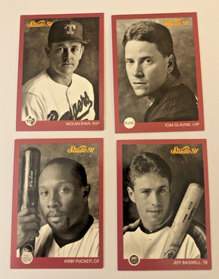 1991-92-93 Studio Baseball Singles All-Star&HOF players - Puckett, Ryan, Bagwell
