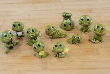 Vintage 1970's Neil The Frog Figurines, Lot of 10, Sears & Roebuck Made in Japan