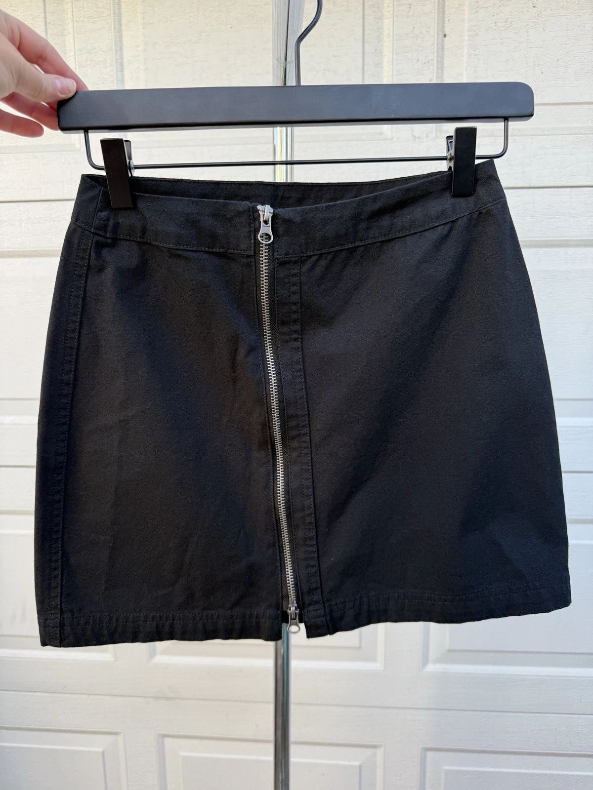 Altar'd State NWT Black Front Zip-up Cotton Mini Skirt Size Small Edgy Moto