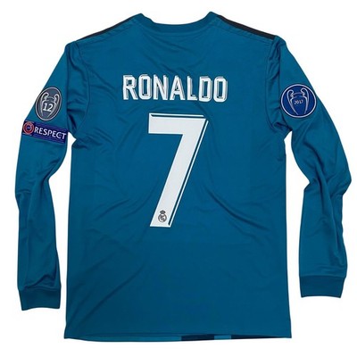 Real Madrid 2017/2018 Long Sleeve Blue Away jersey - Cristiano
