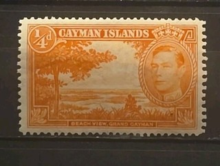 Cayman Islands Scott 100a Beach View Grand Cayman KGVI Views 1943 VF MNH