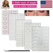 Self Adhesive Face Gems Pearls for Makeup,3D Heart Star Moon Shape Jewels Fac...