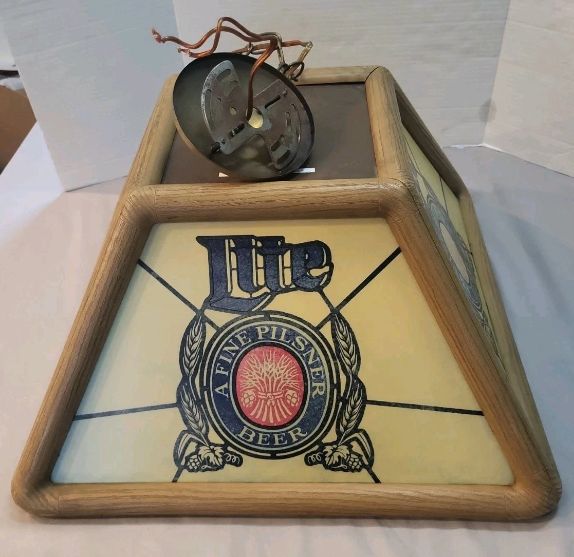 Pool Table Bar Light In Collectible Miller Signs & Tins for sale