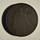 1853 Arrows and Rays Seated Liberty Quarter VG