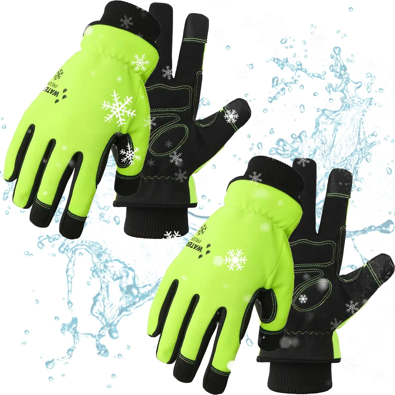 100% Waterproof Winter Work Gloves for Men, High Dexterity Touch Screen for M...