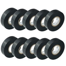 Versatile Black Electrical Tape 10-Pack - 3/4 in x 66ft - Heavy Duty Insulation