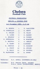 Chelsea Reserves v Swindon Town Reserves 1980/81