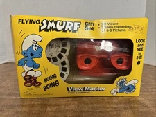 New 1982 View-Master Flying Smurf Gift Set Vintage 3D Viewer Toy READ