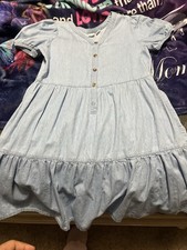 GAP Kids Girl's Size Large 10/12  Spring Short Sleeve Lightweight Dress Chambray
