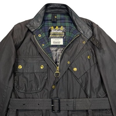 Barbour A132 Beacon Wax Jacket C38 Small Vintage 90s Belted Black