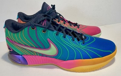 Nike Air Mens LeBron XXI 21 Optimism Blue Green Fuchsia size 17