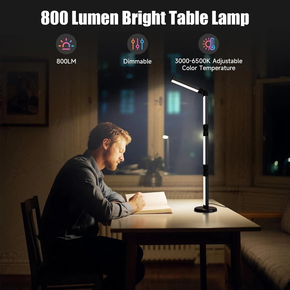 Lámpara de Escritorio Led con Iluminación Atmosférica, Lámpara de Escritorio LED Inteligente RGB-Sincronización de Música y... Foto 4 de 4