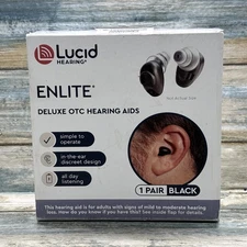 Lucid Hearing Enlite Deluxe OTC Hearing Aid For Mild to Moderate Hearing Loss