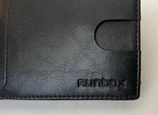 RUNBOX RFID Leather Slim Bifold Wallet Money Clip Black Men’s Christmas Gift