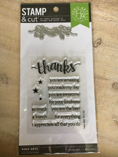 Hero Arts Stamp Cut "thanks" clear stamps with metal cutting die set A-40